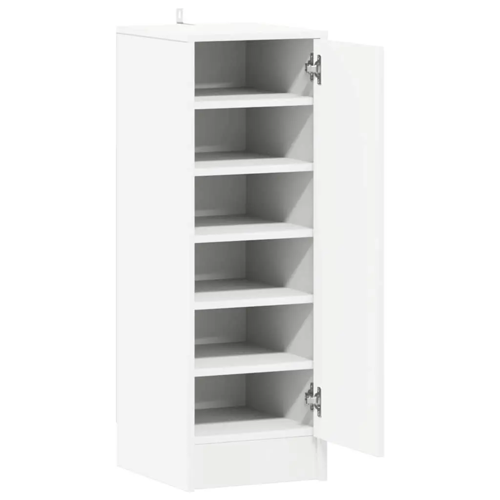 Shoe Cabinet White Storage Organiser 6 Shelves Tall Wardrobe Rack Unit