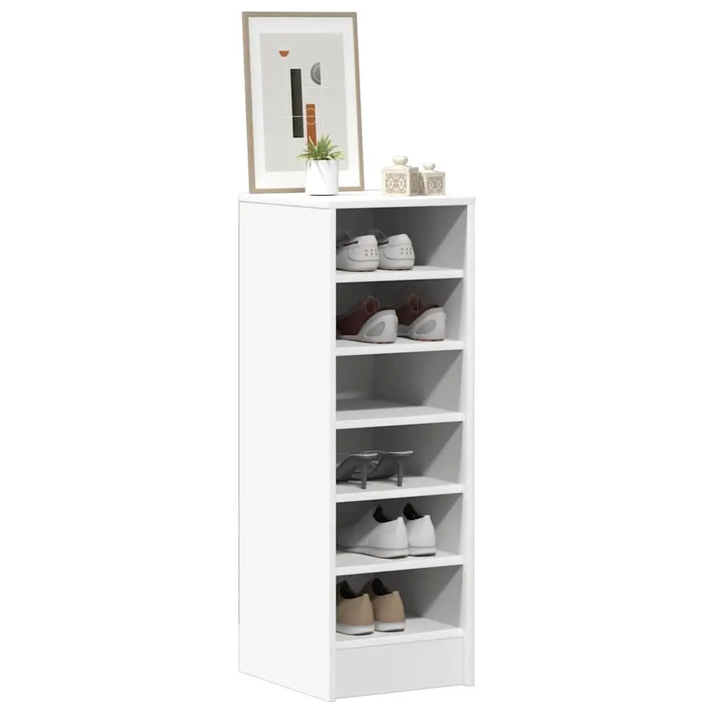 Shoe Cabinet Storage Organiser 6 Compartments Bedroom Hallway White