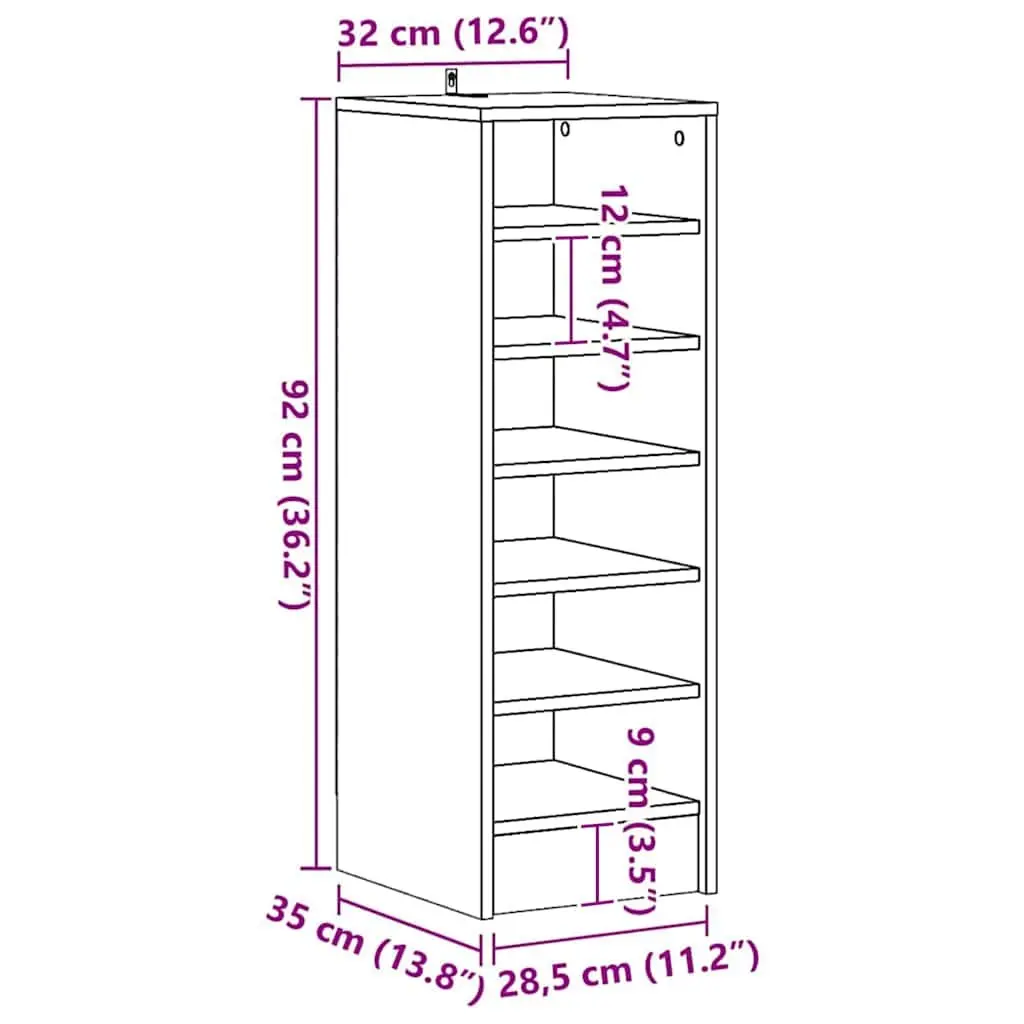 Shoe Cabinet Storage Organiser 6 Compartments Bedroom Hallway White