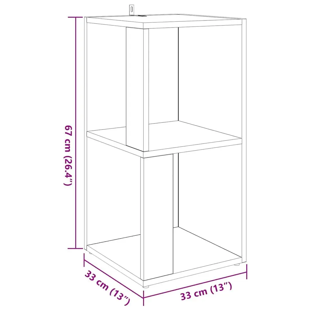 Corner Storage Cabinet White Engineered Wood Shelf Unit 33 x 33 x 67 cm