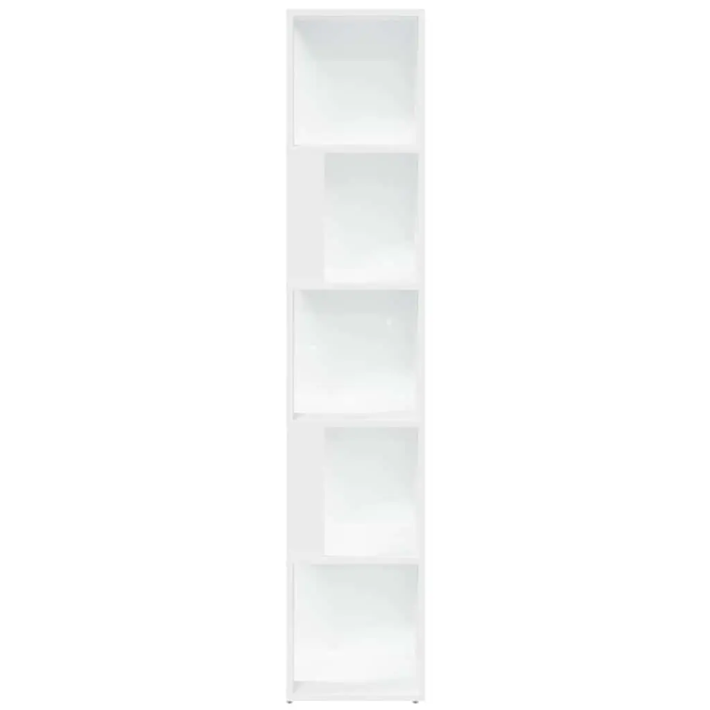 Corner Cabinet Storage Unit 33 x 33 x 165 cm White 5 Compartments Living Room