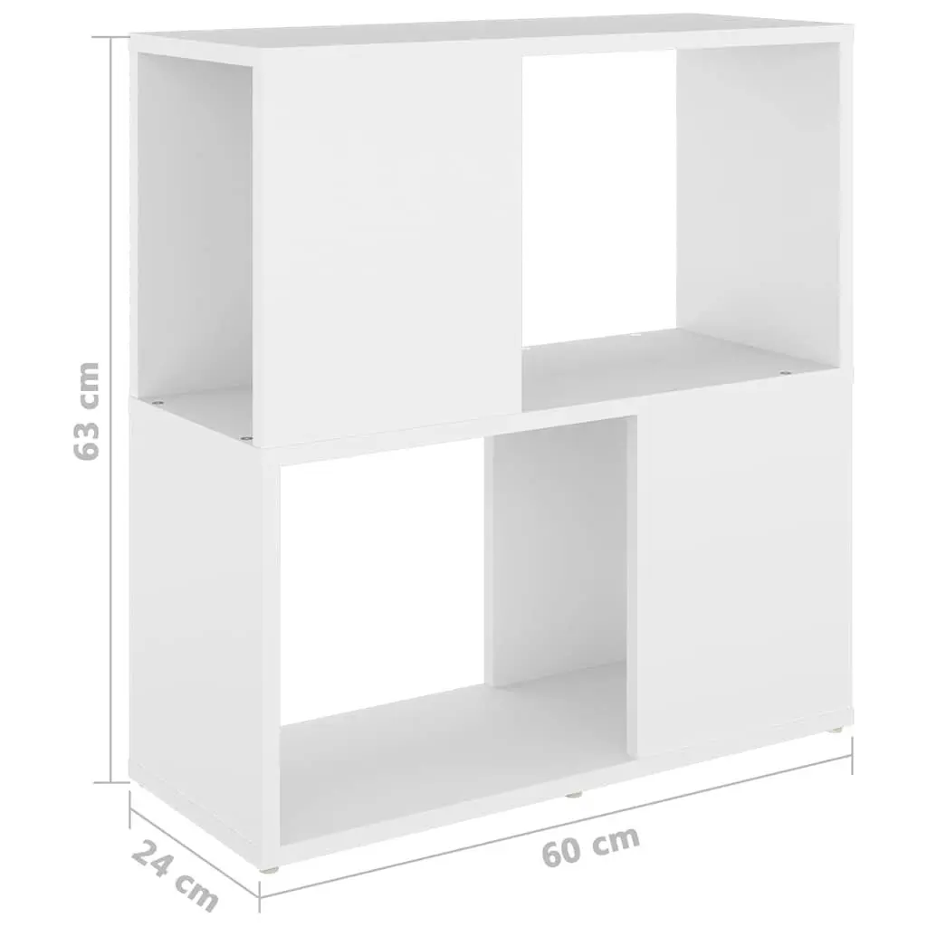 White Book Cabinet 2-Tier Shelving Unit Storage Organiser Home Decor Furniture