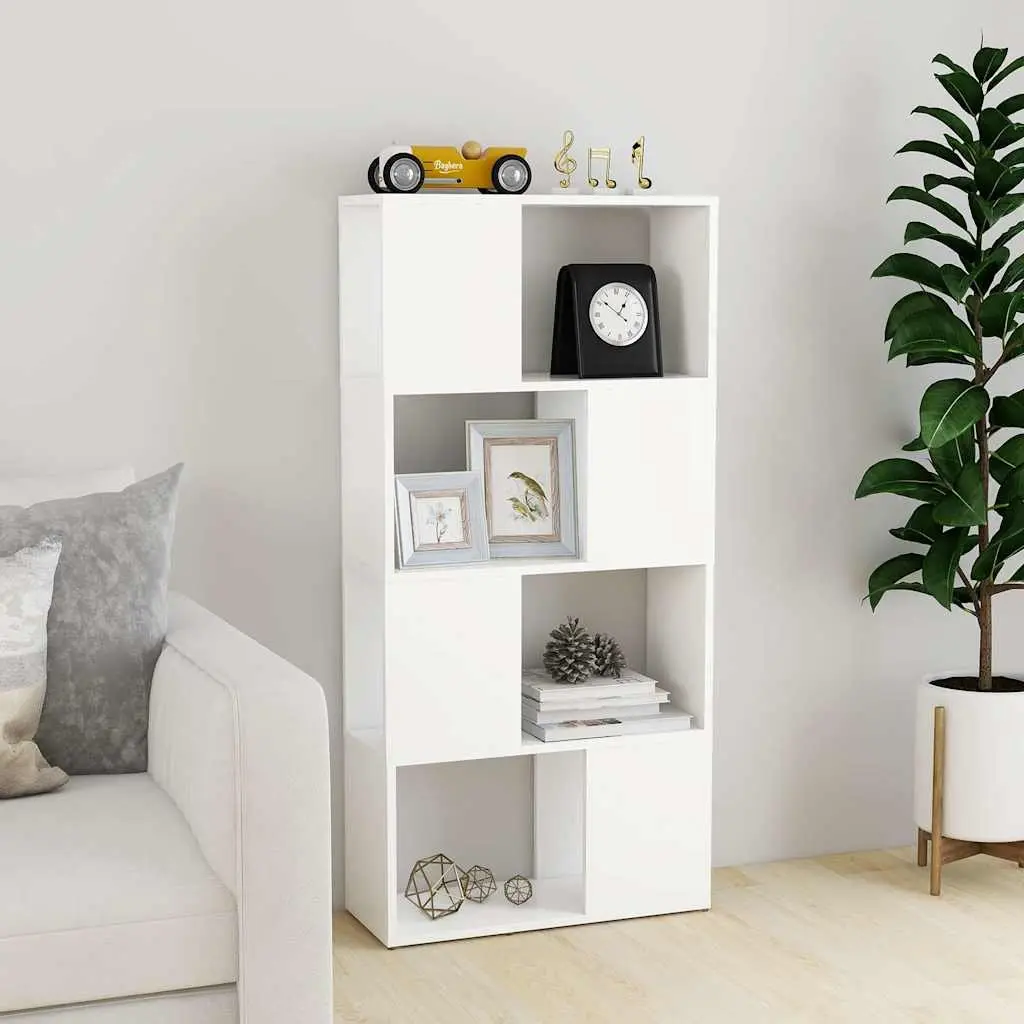 Book Cabinet Room Divider White 60x24x124.5cm Storage Shelving Unit 4