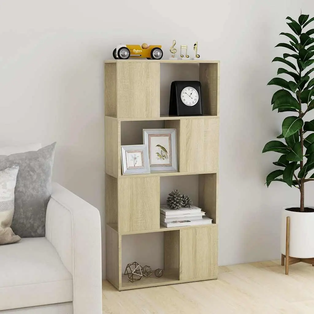 Bookcase Room Divider Storage Shelving 60x24x124.5cm Sonoma Oak