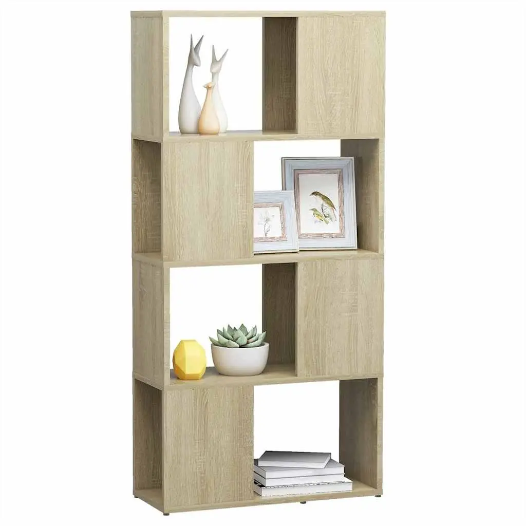 Bookcase Room Divider Storage Shelving 60x24x124.5cm Sonoma Oak