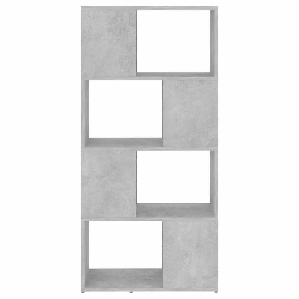Book Cabinet Room Divider Storage Organizer 4 Compartment Grey