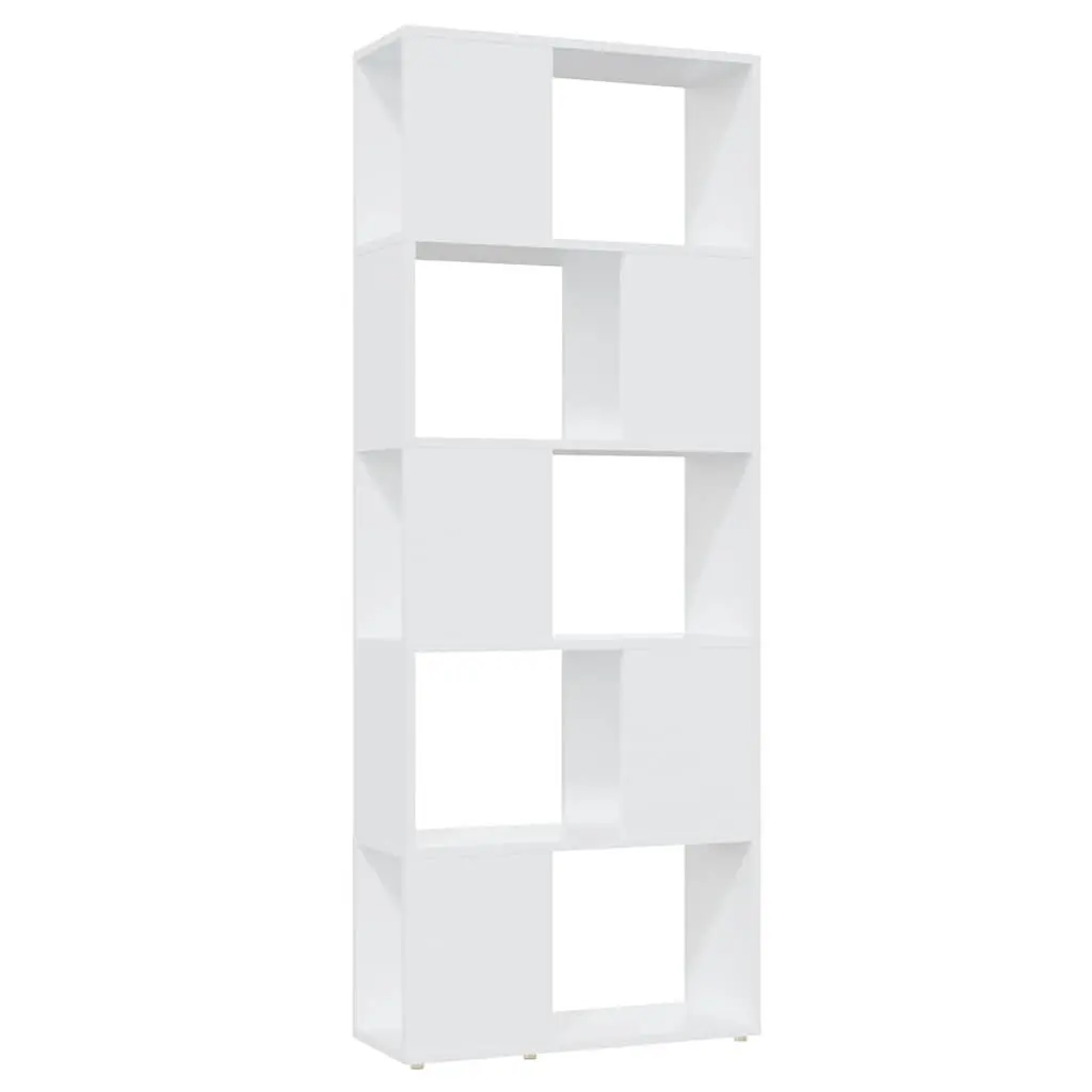Book Cabinet Room Divider Open Shelving Display Organizer Storage Bookcase 60W x 24D x 155H cm White