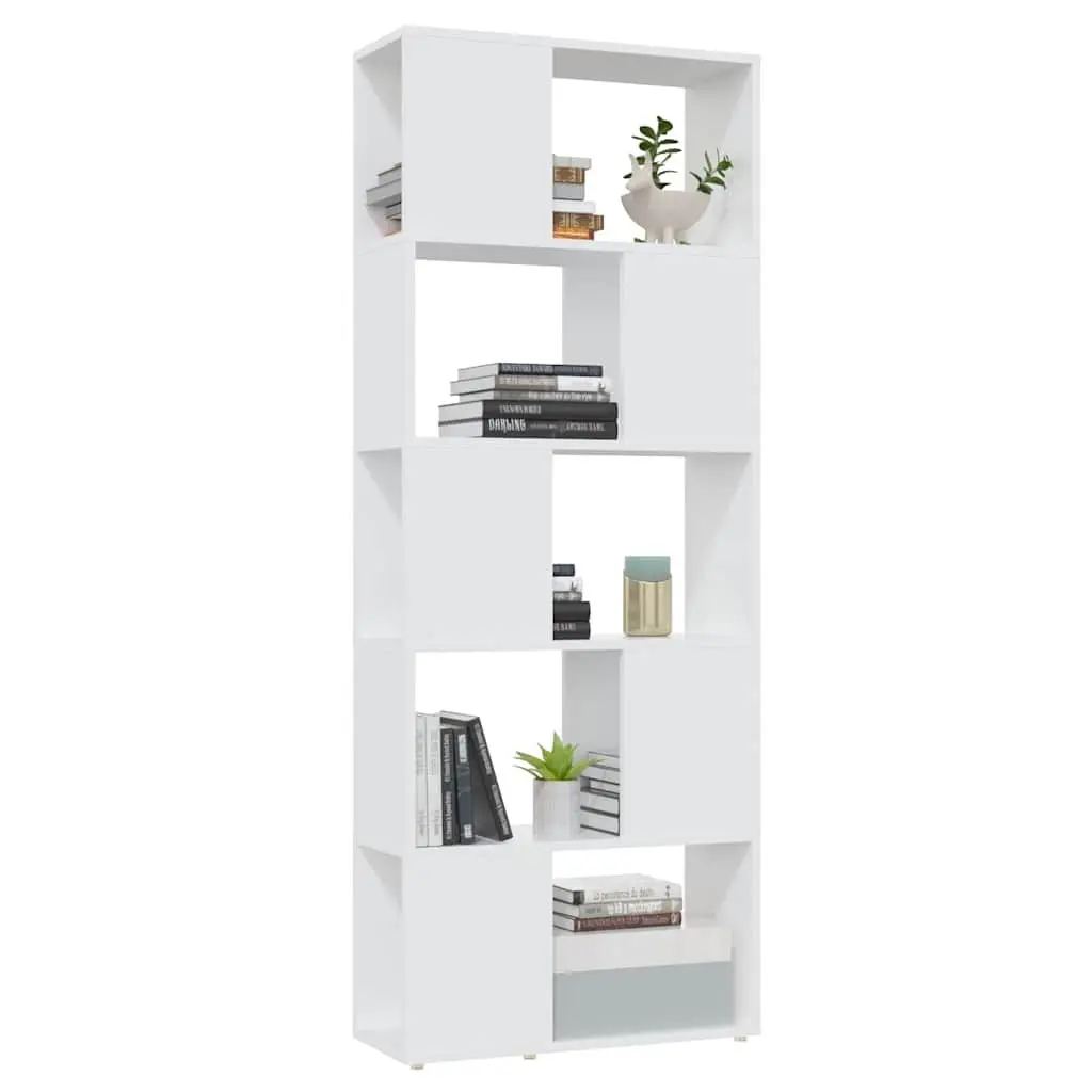 Book Cabinet Room Divider Open Shelving Display Organizer Storage Bookcase 60W x 24D x 155H cm White