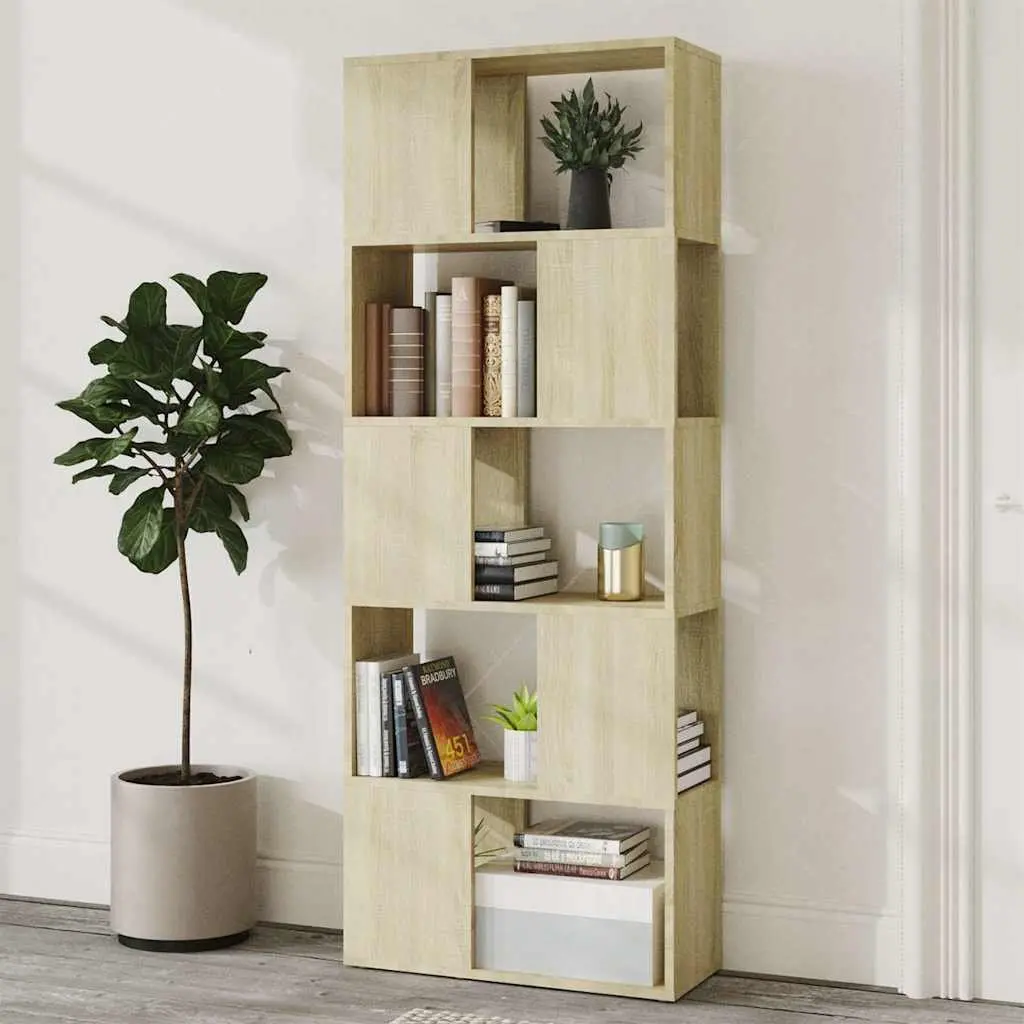 Book Cabinet Room Divider Open Shelf Storage Unit 60x24x155 cm Brown