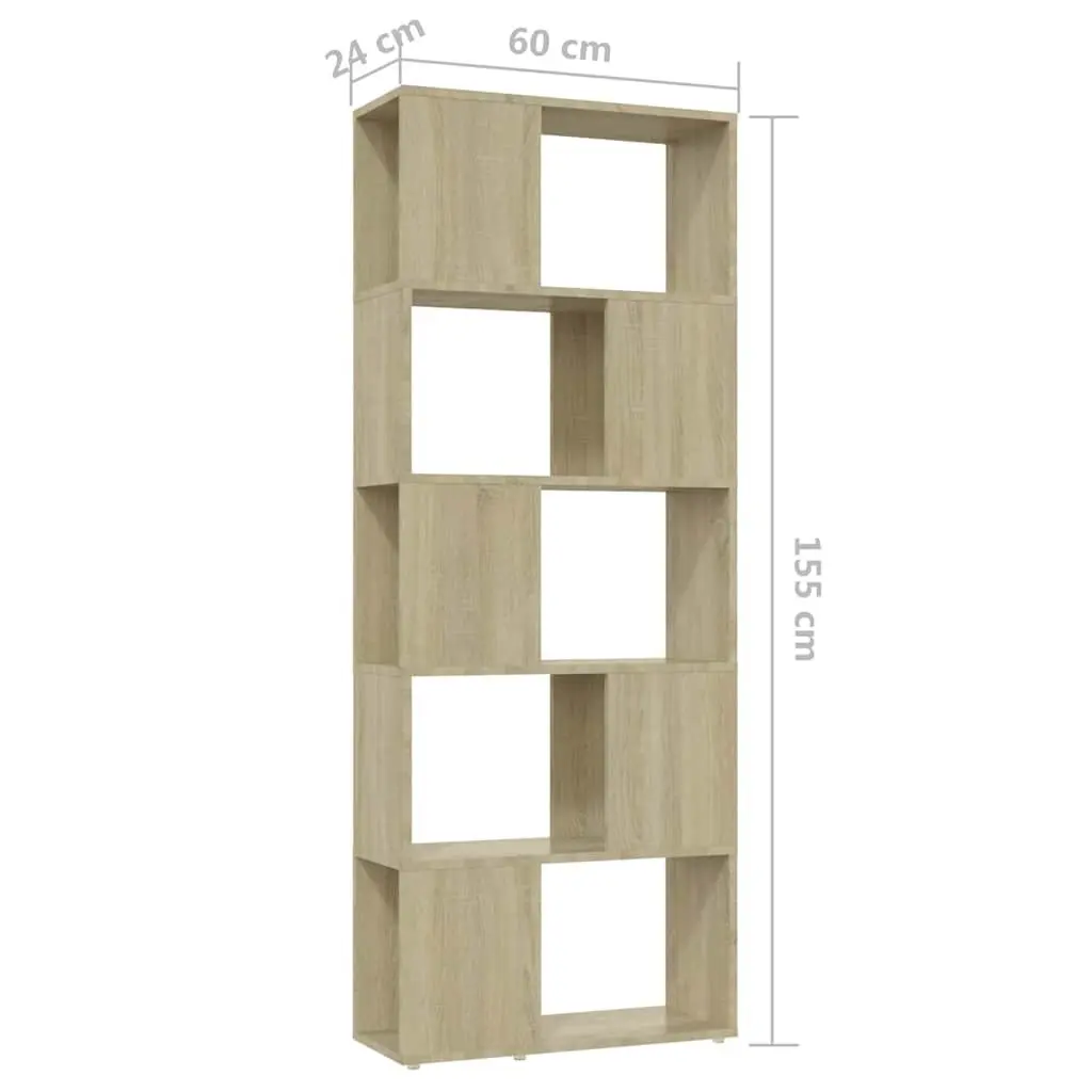 Book Cabinet Room Divider Open Shelf Storage Unit 60x24x155 cm Brown