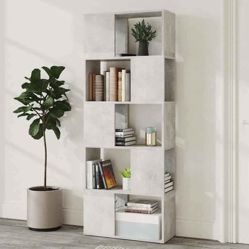 Grey Bookcase with Open Shelving