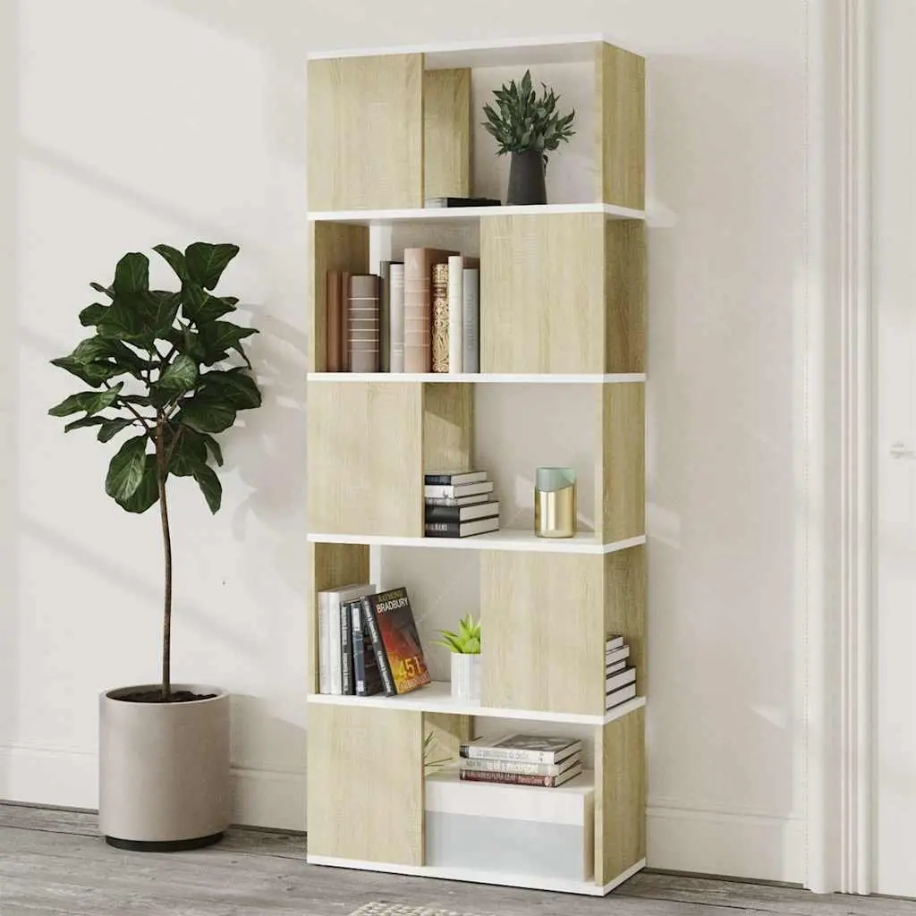 White Book Cabinet with Ample Open Storage
