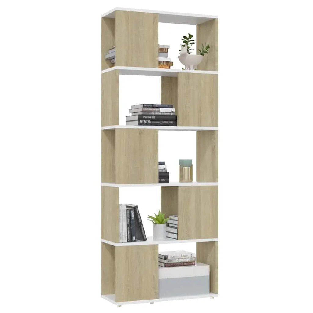 White Book Cabinet with Ample Open Storage