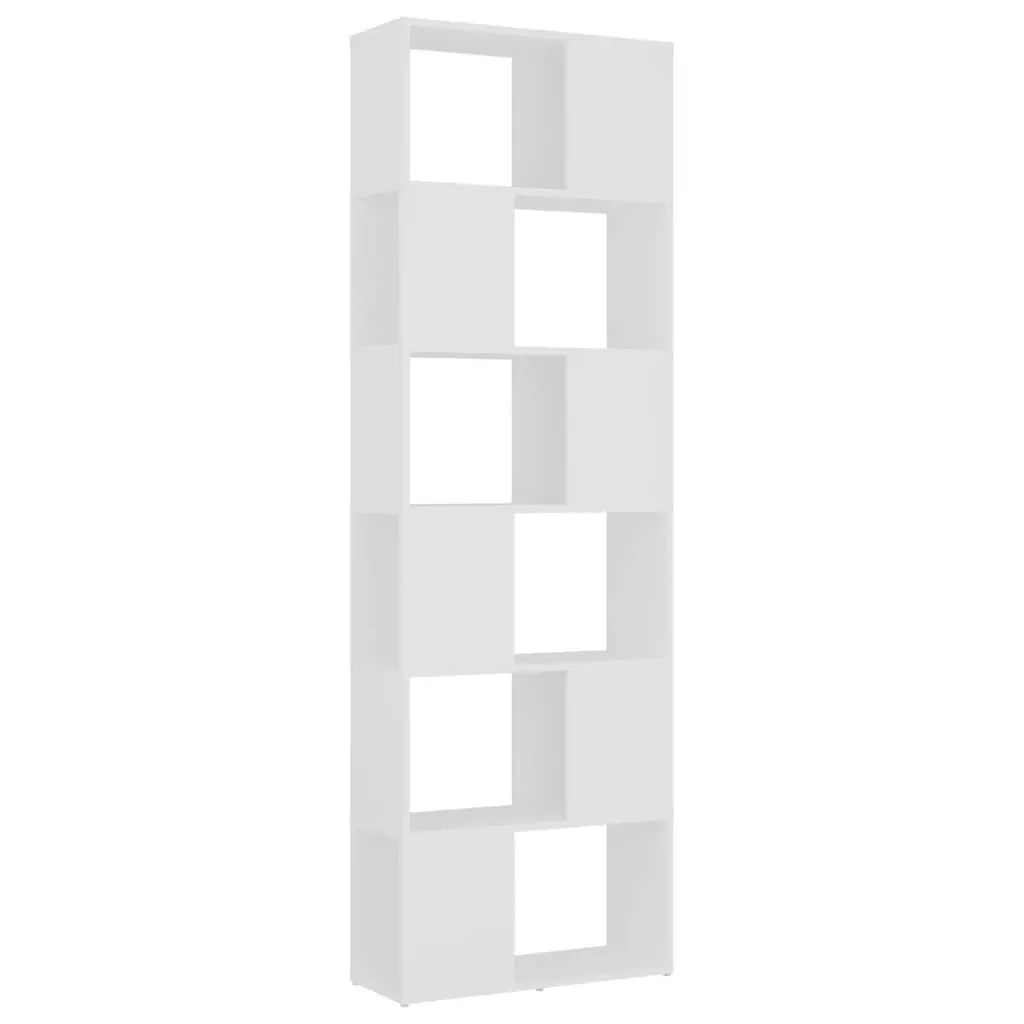 White Book Cabinet Room Divider with 6 Compartments