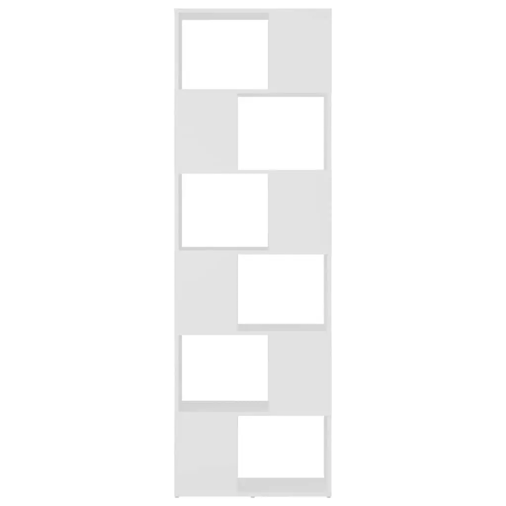 White Book Cabinet Room Divider with 6 Compartments