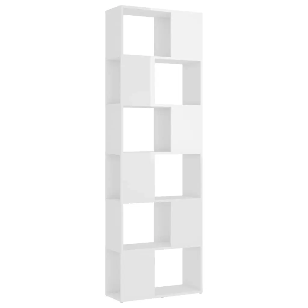 White Book Cabinet Room Divider with Storage
