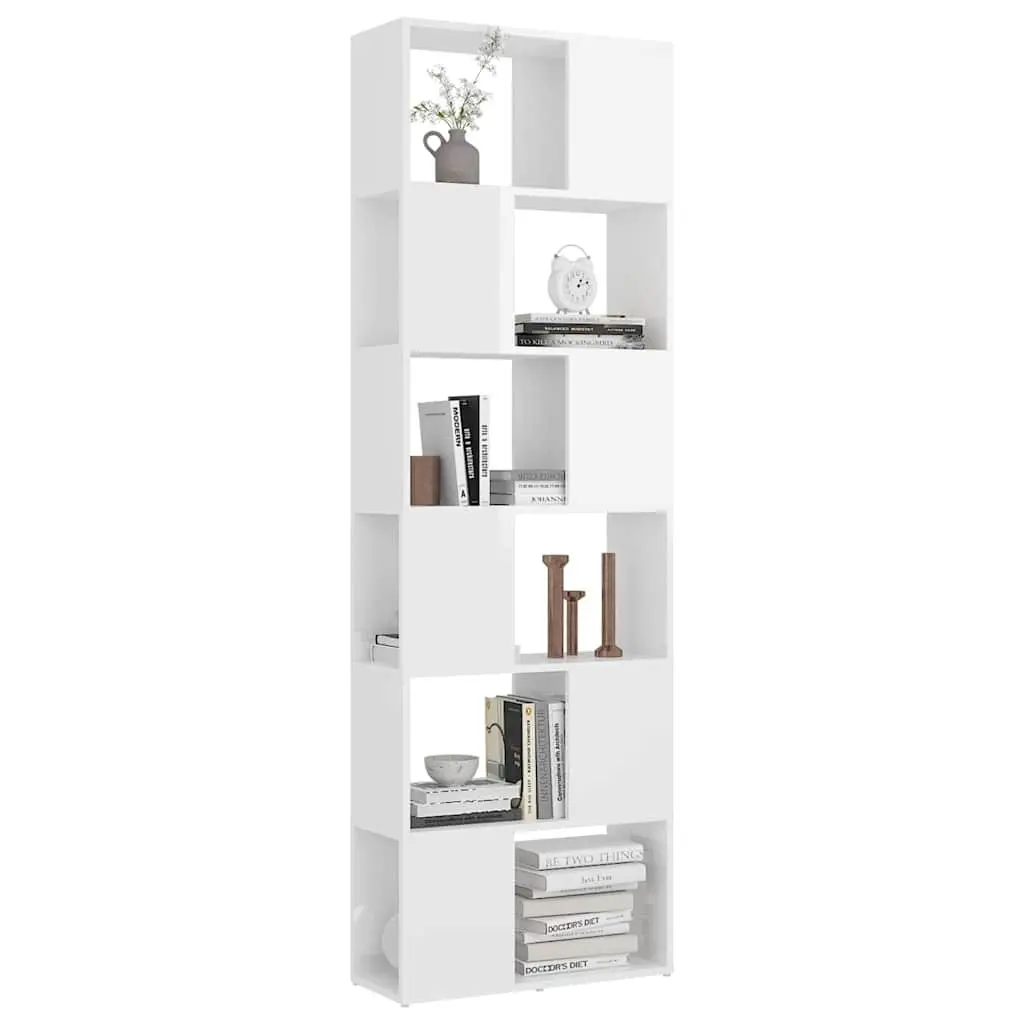 White Book Cabinet Room Divider with Storage