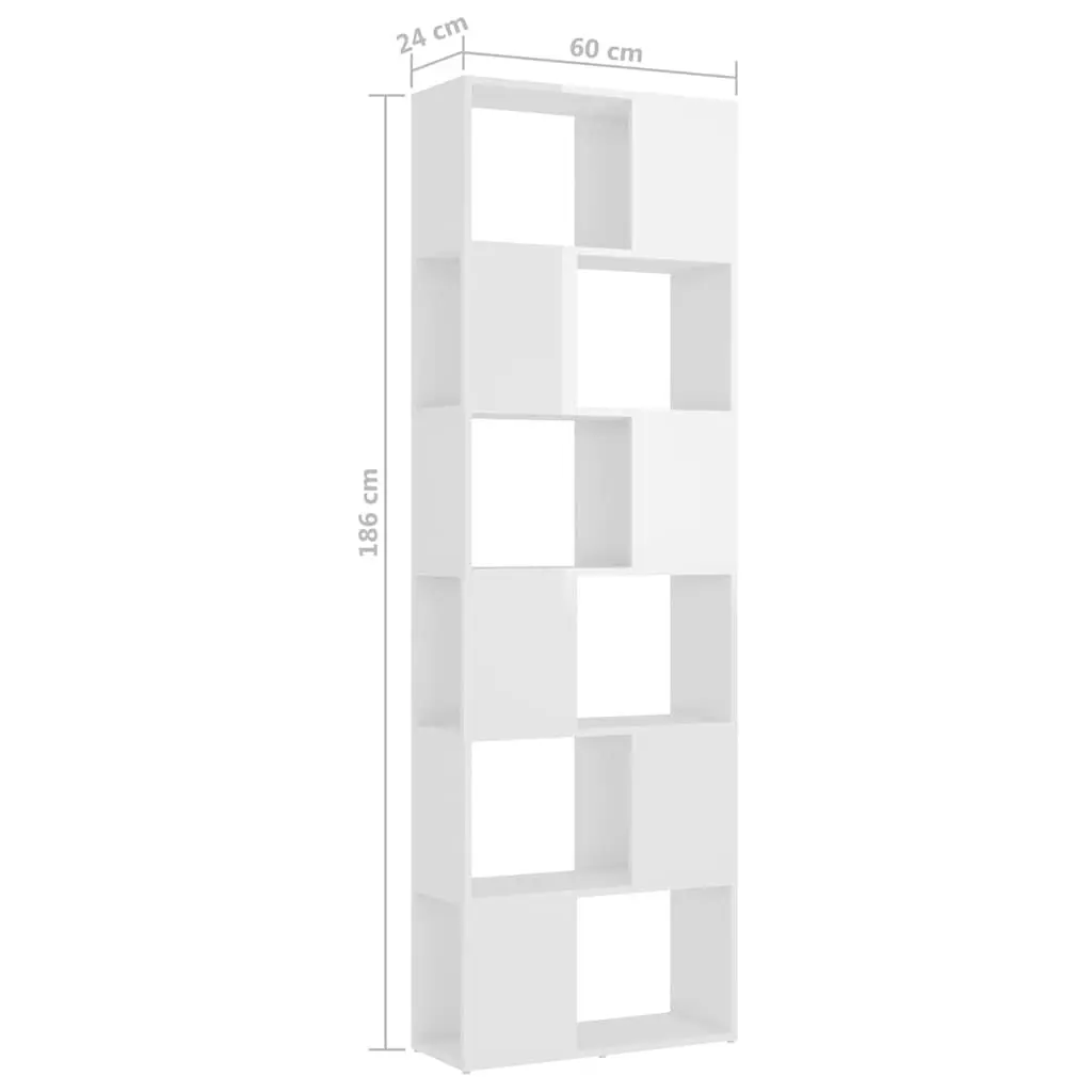 White Book Cabinet Room Divider with Storage