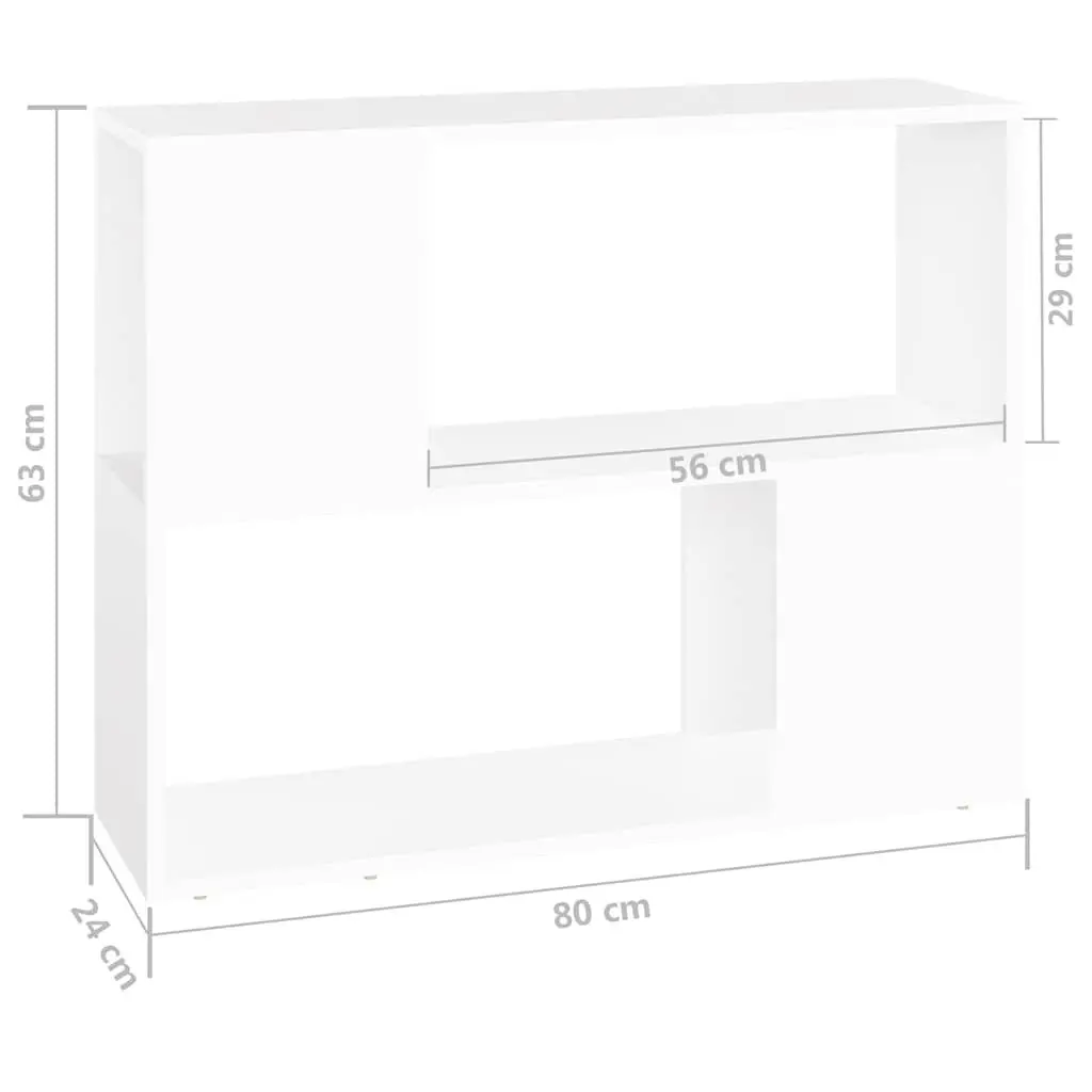 TV Cabinet Open Compartment Storage Unit Living Room Furniture 80x24x63cm White