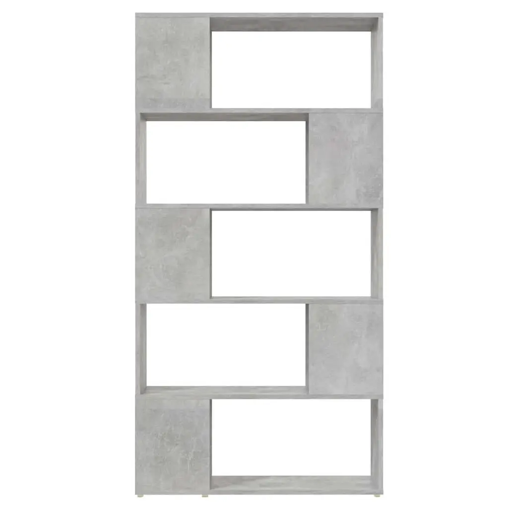 Book Cabinet Room Divider Storage 80W x 24D x 155H cm Concrete Grey Engineered Wood