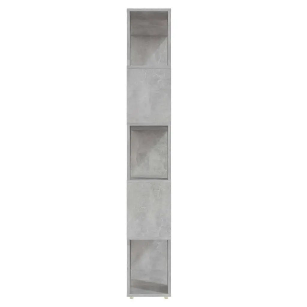 Book Cabinet Room Divider Storage 80W x 24D x 155H cm Concrete Grey Engineered Wood