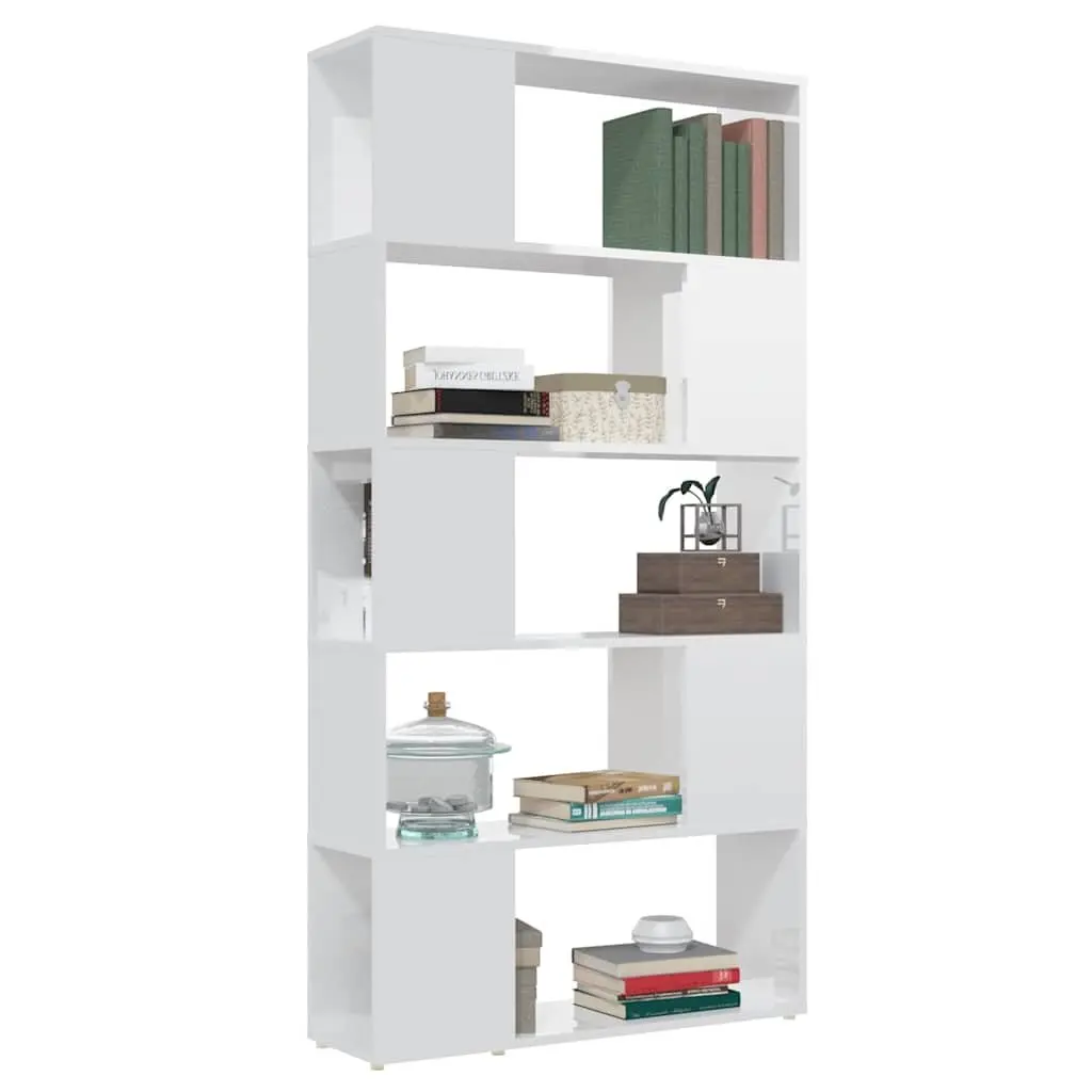 Book Cabinet Room Divider Storage 80x24x155 cm White Engineered Wood