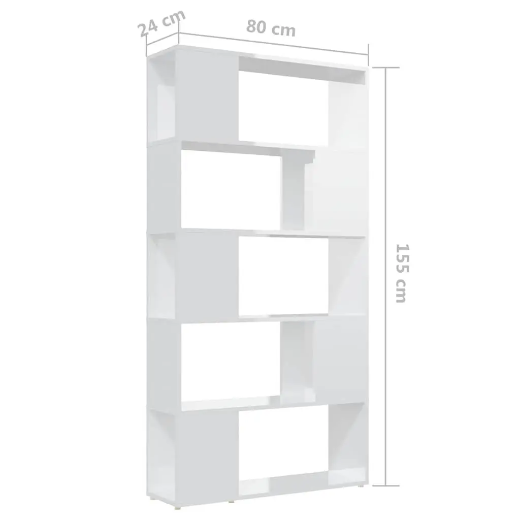 Book Cabinet Room Divider Storage 80x24x155 cm White Engineered Wood