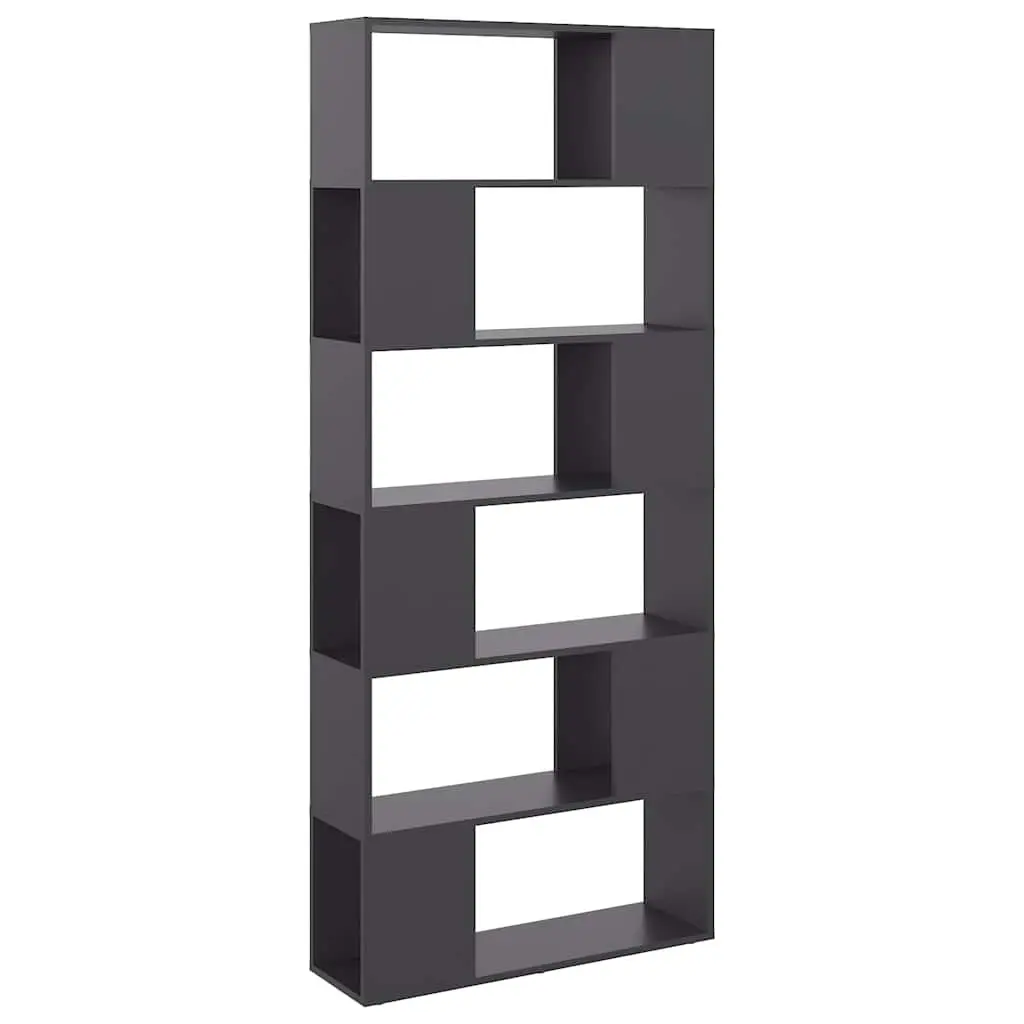 Book Cabinet Room Divider Grey 80x24x186cm Storage Shelf Compartments