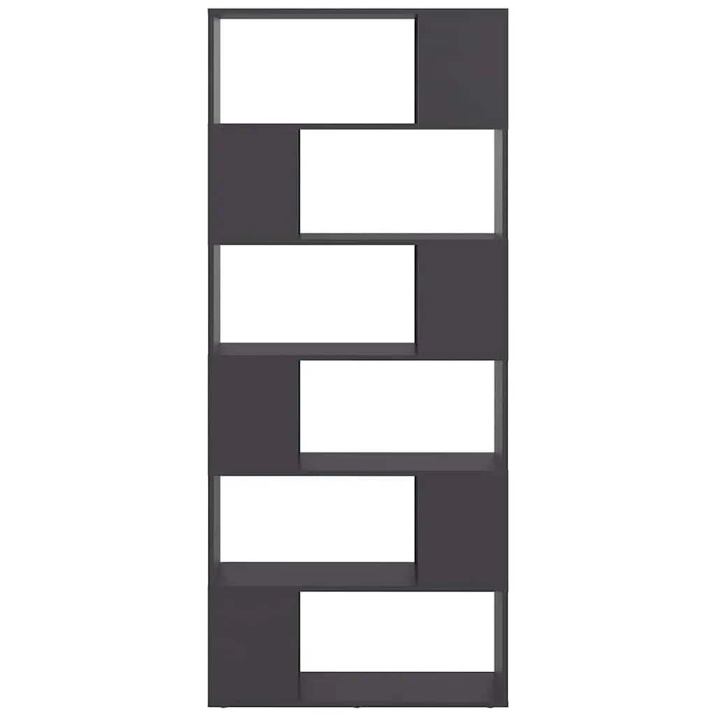 Book Cabinet Room Divider Grey 80x24x186cm Storage Shelf Compartments