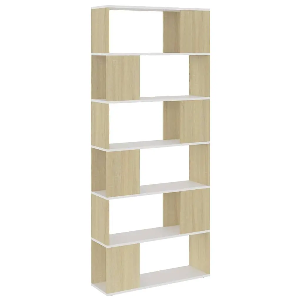 Book Cabinet Room Divider Storage Organiser 6 Compartment 80W x 24D x 186H cm Beige