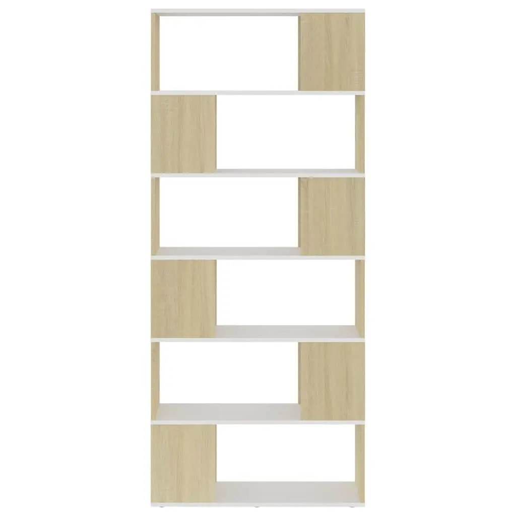 Book Cabinet Room Divider Storage Organiser 6 Compartment 80W x 24D x 186H cm Beige
