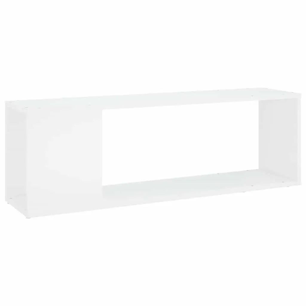 TV Cabinet White Storage Unit 2 Shelves Living Room Display Bookcase