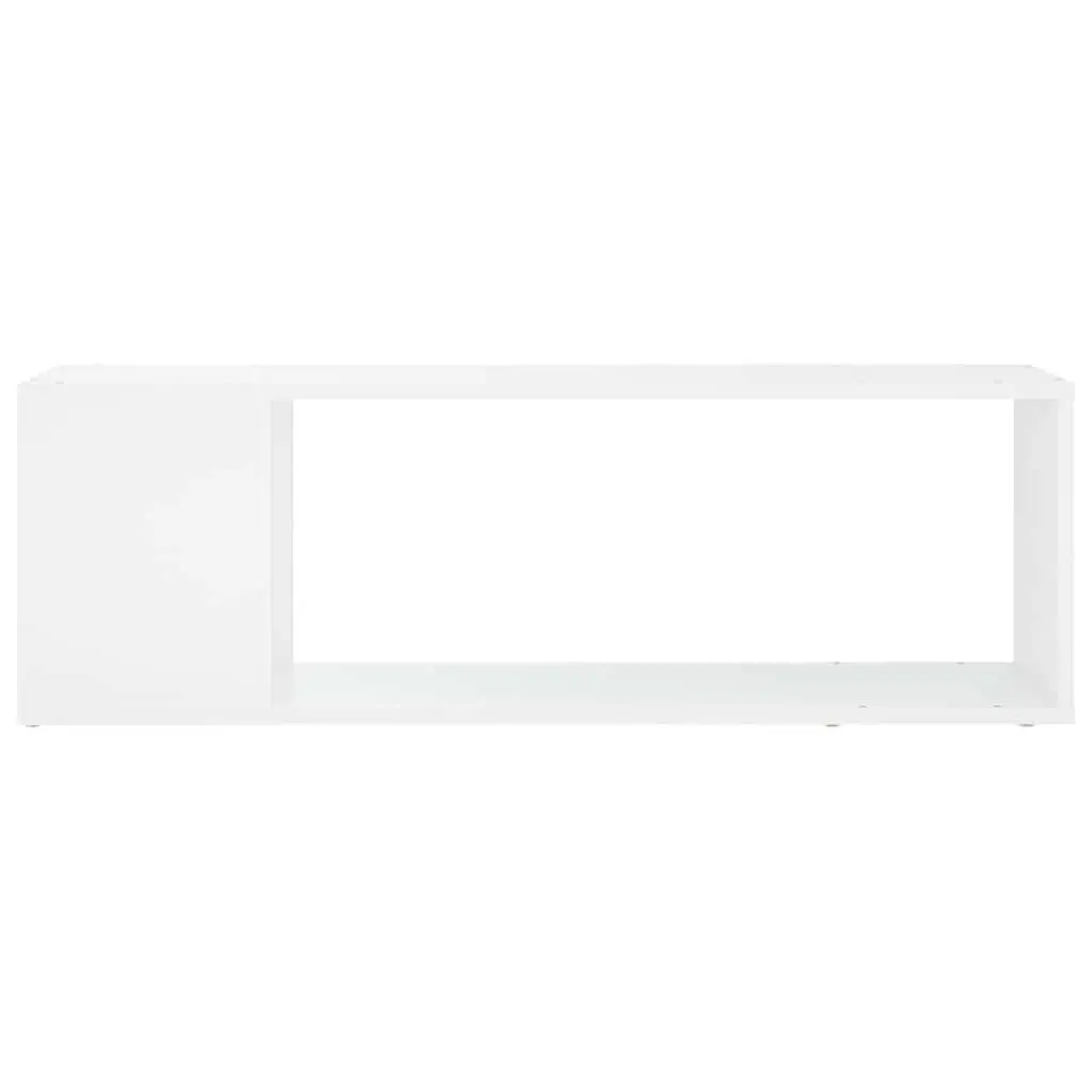TV Cabinet White Storage Unit 2 Shelves Living Room Display Bookcase