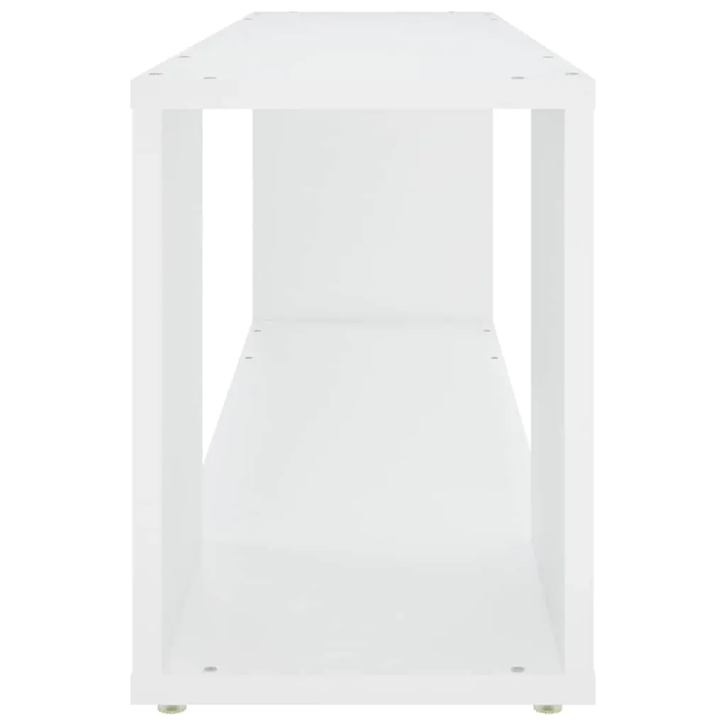 TV Cabinet White Storage Unit 2 Shelves Living Room Display Bookcase