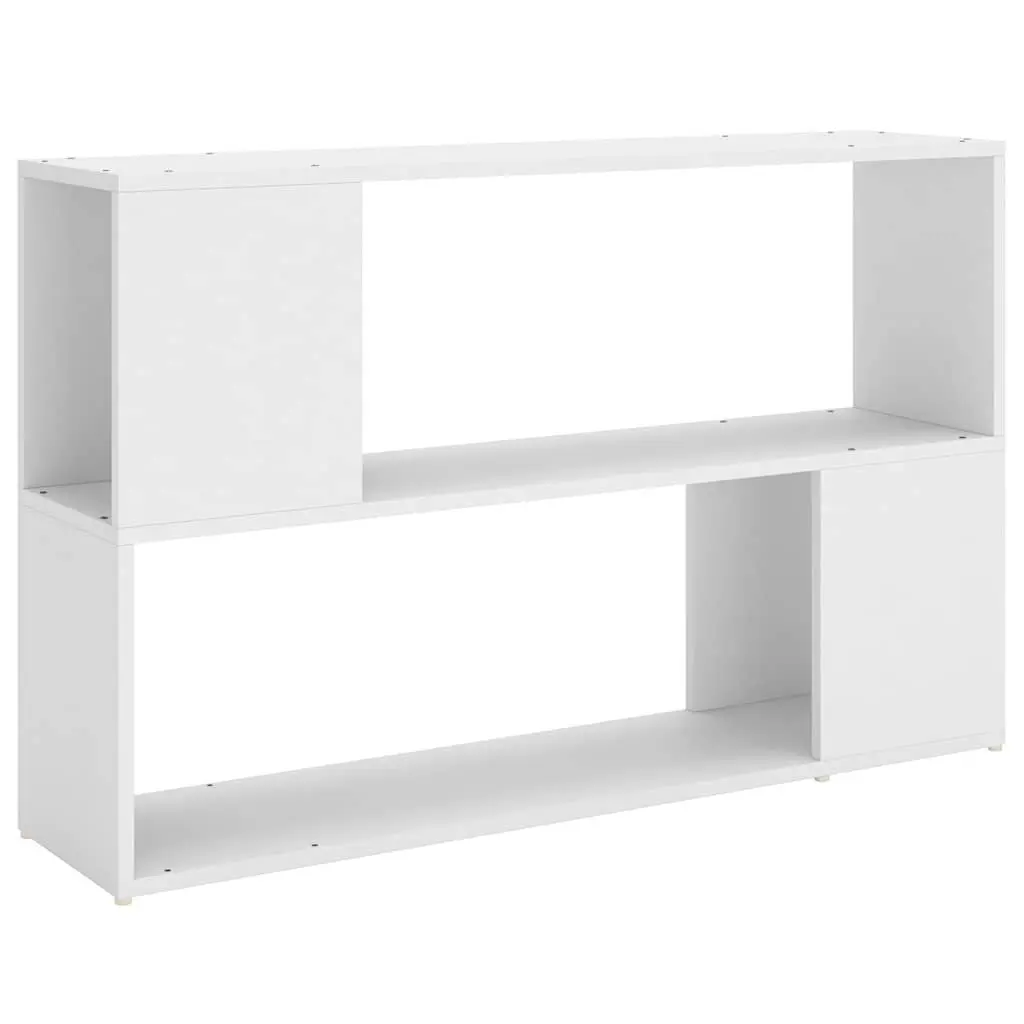 Book Cabinet White Engineered Wood Storage Shelving Unit with Open Compartments