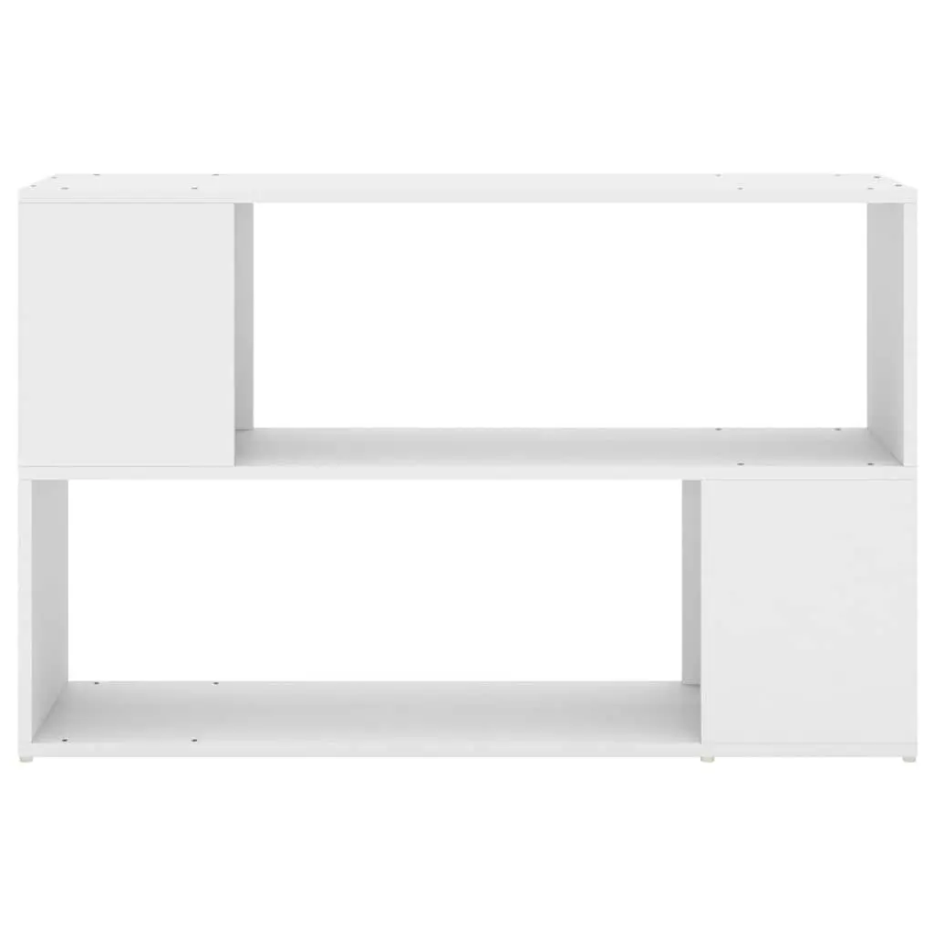 Book Cabinet White Engineered Wood Storage Shelving Unit with Open Compartments