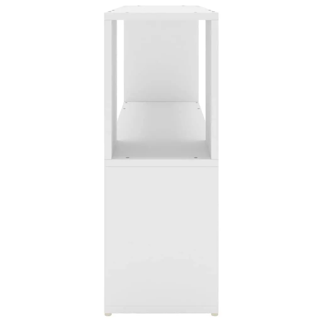 Book Cabinet White Engineered Wood Storage Shelving Unit with Open Compartments