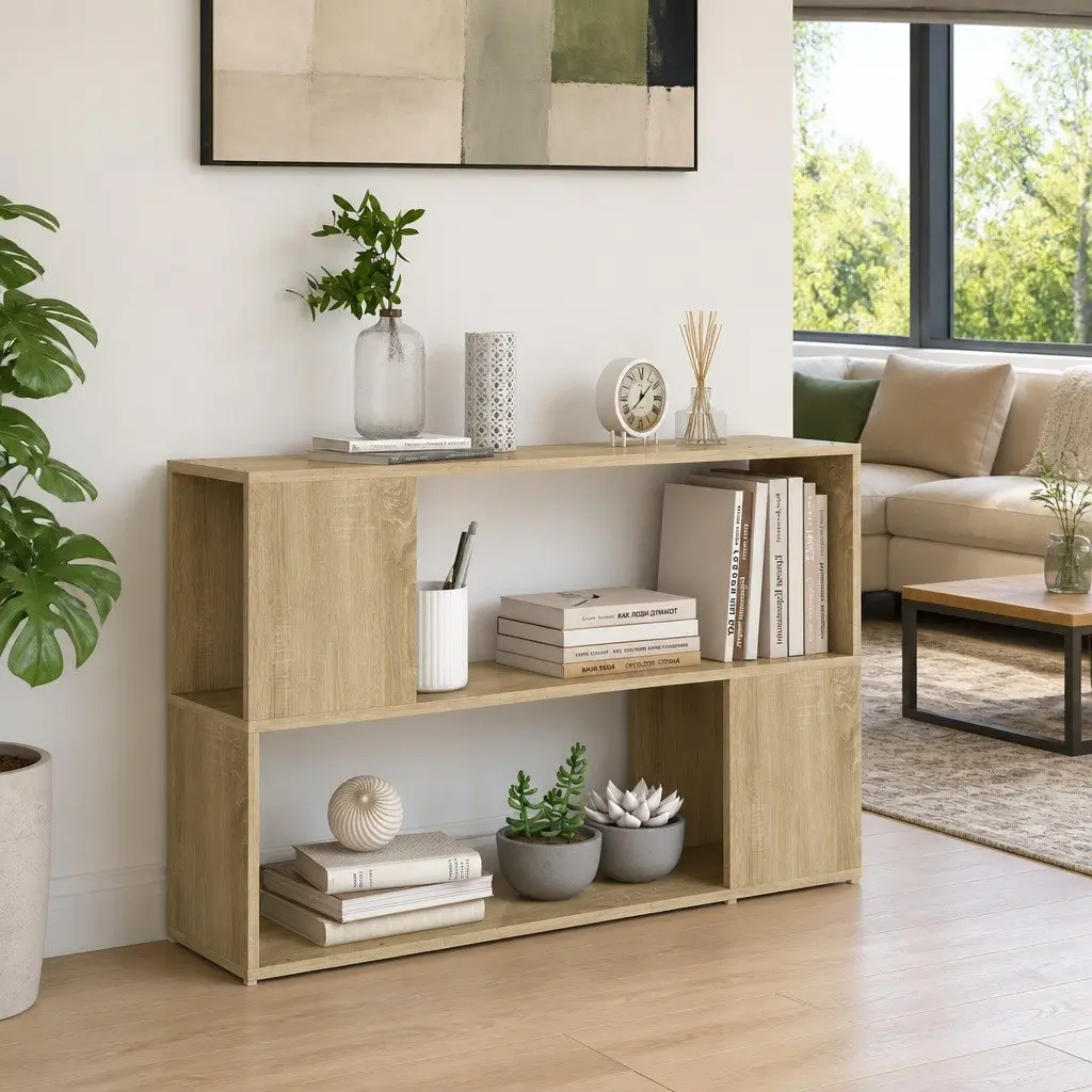 Book Cabinet Open Shelving Storage Unit 100 x 24 x 63 cm Brown Engineered Wood
