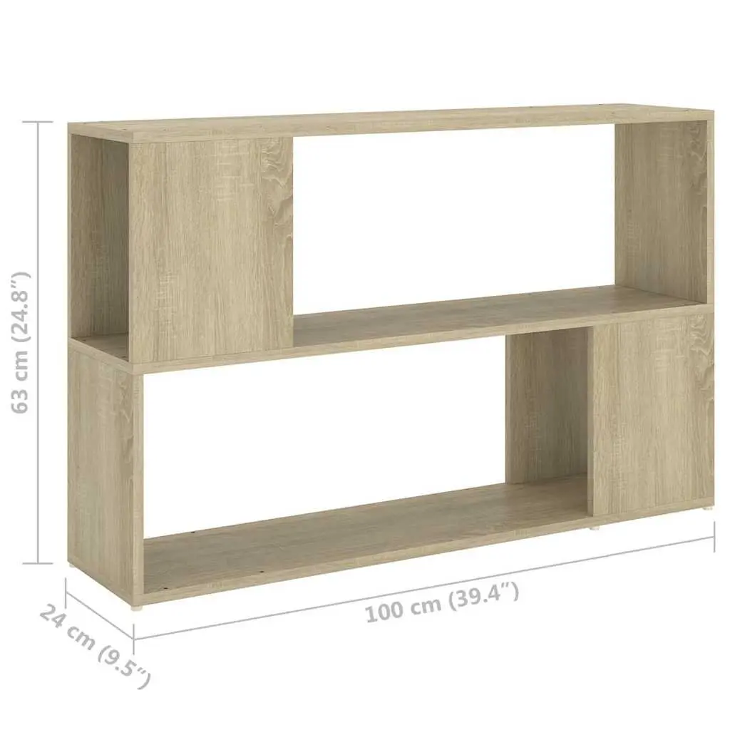 Book Cabinet Open Shelving Storage Unit 100 x 24 x 63 cm Brown Engineered Wood