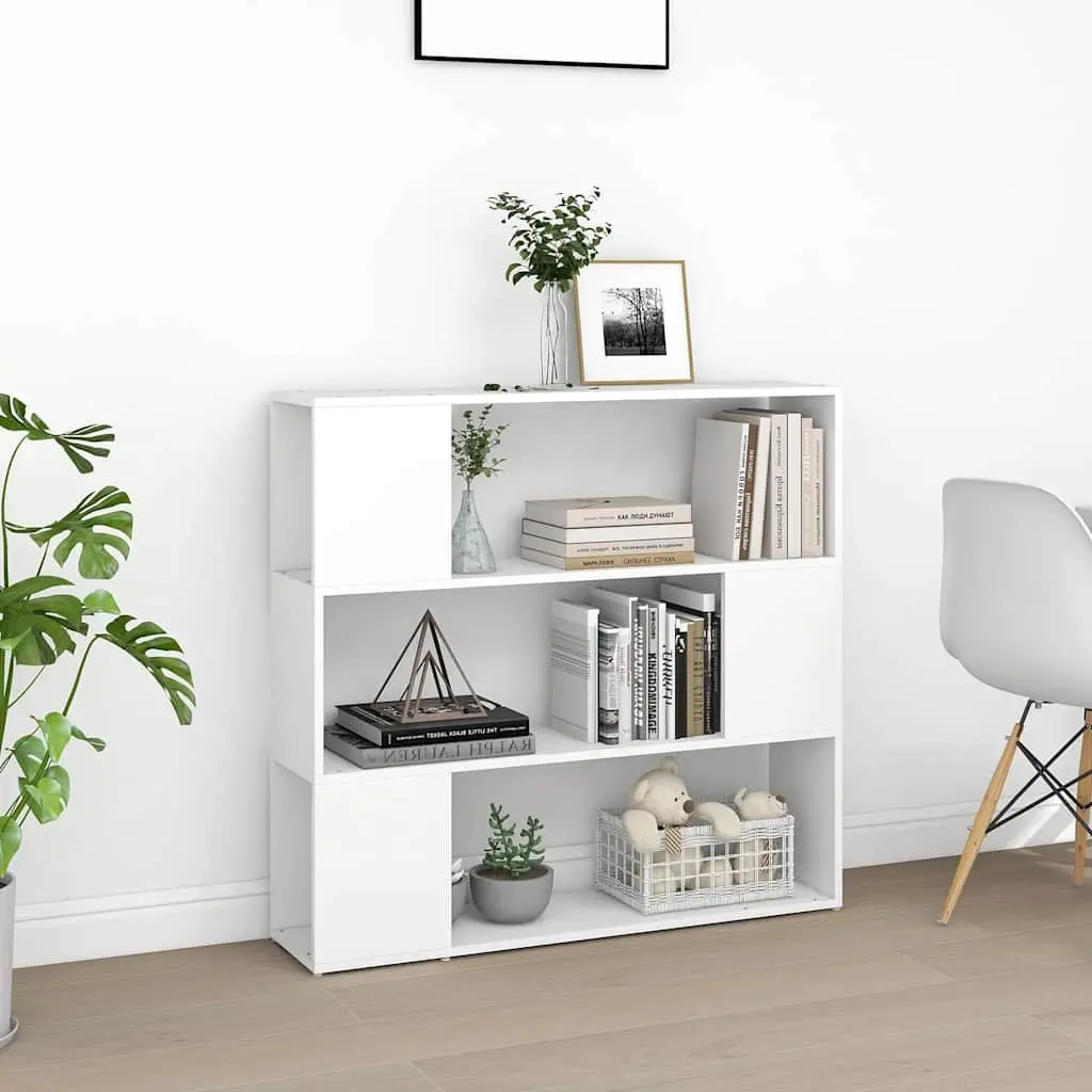 Bookshelf Room Divider Storage Organiser 3 Compartments White