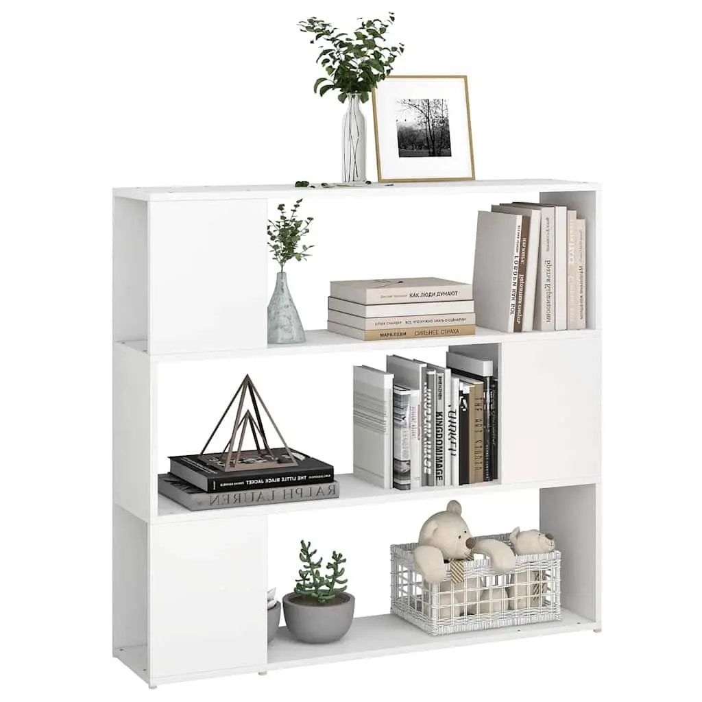 Bookshelf Room Divider Storage Organiser 3 Compartments White