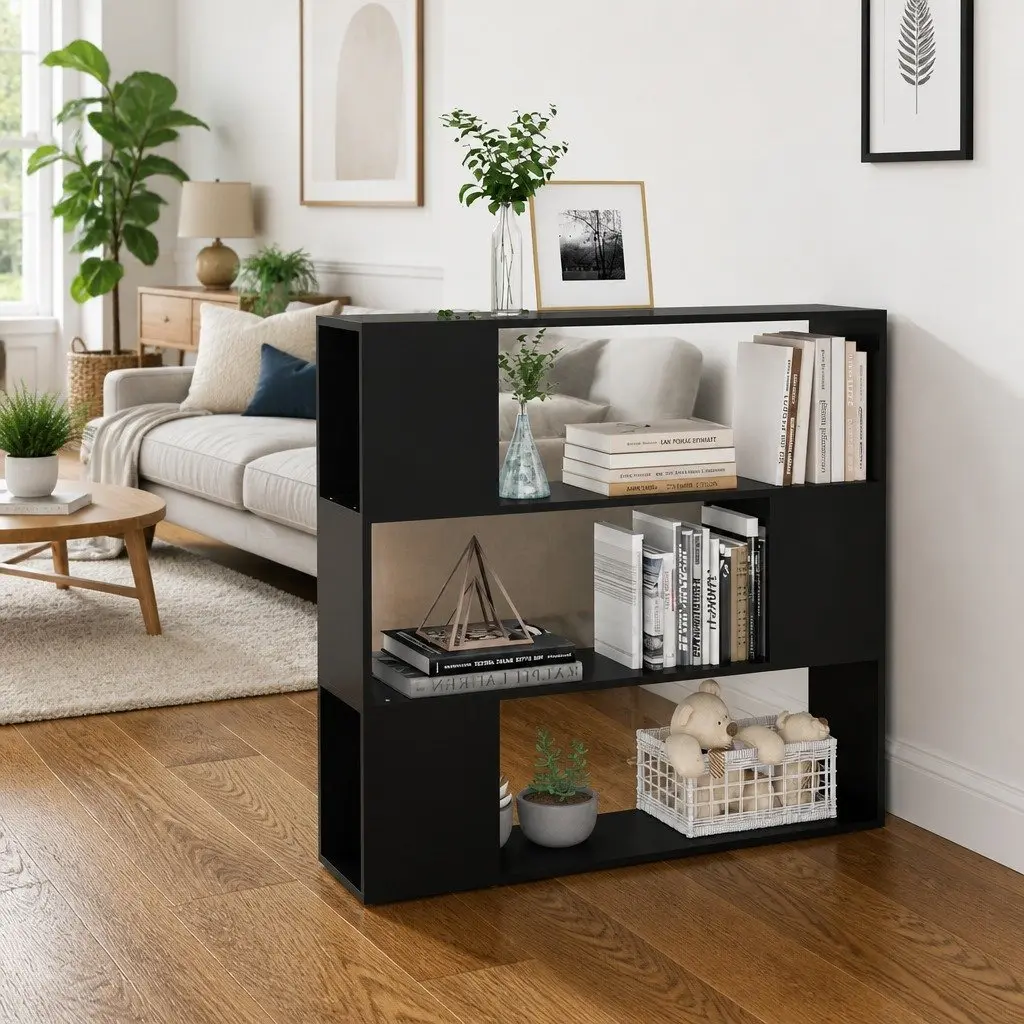 Black Book Cabinet with Ample Storage Space