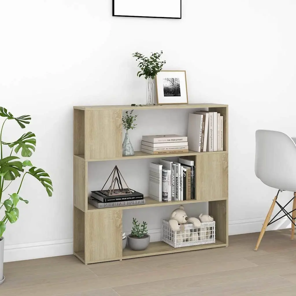 Book Cabinet Room Divider Brown Shelving Unit Storage Organizer 100x24x94cm