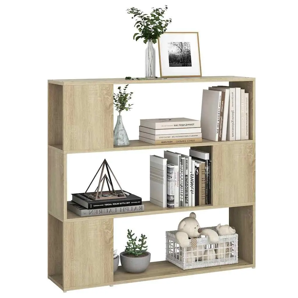 Book Cabinet Room Divider Brown Shelving Unit Storage Organizer 100x24x94cm