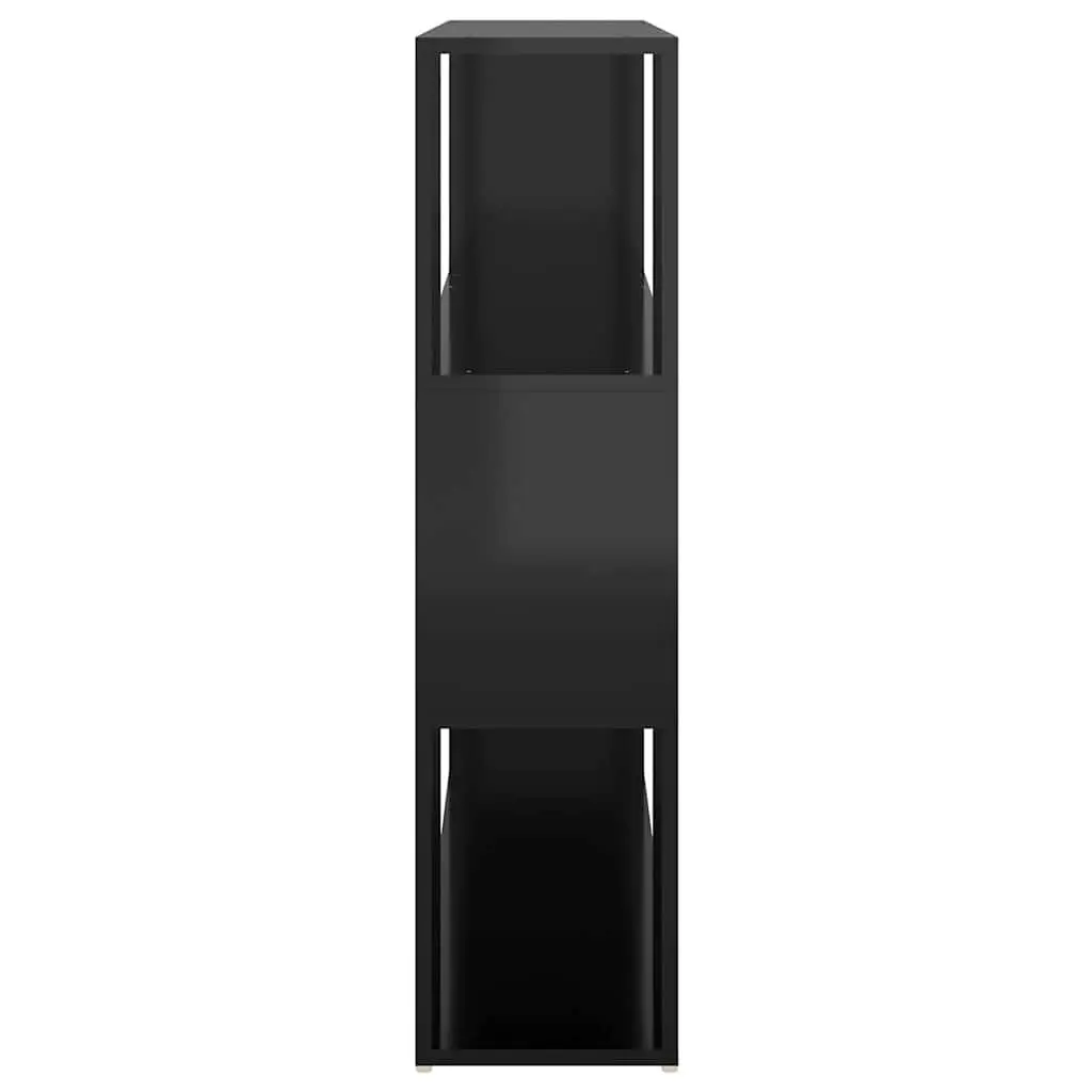 Book Cabinet Room Divider Storage Shelf 100W x 24D x 94H cm High Gloss Black