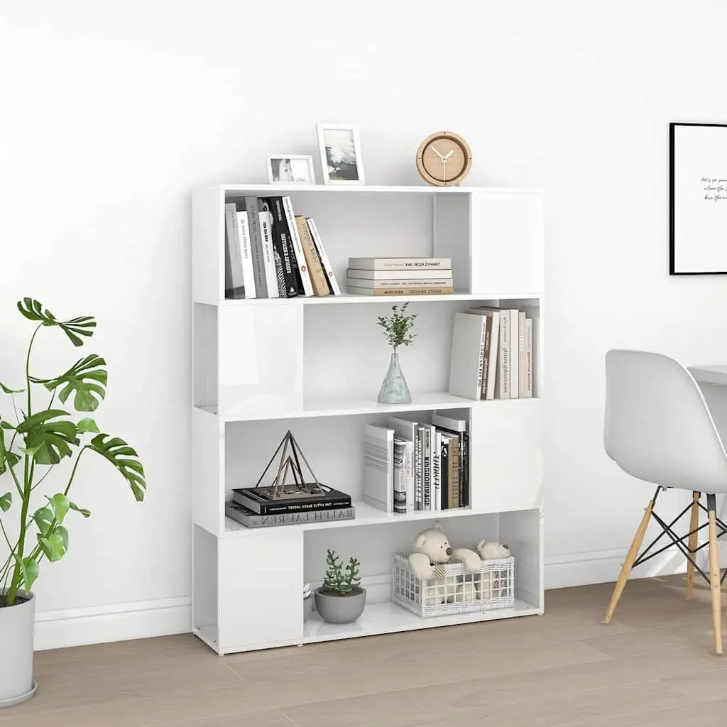 White Book Cabinet Room Divider with Ample Storage
