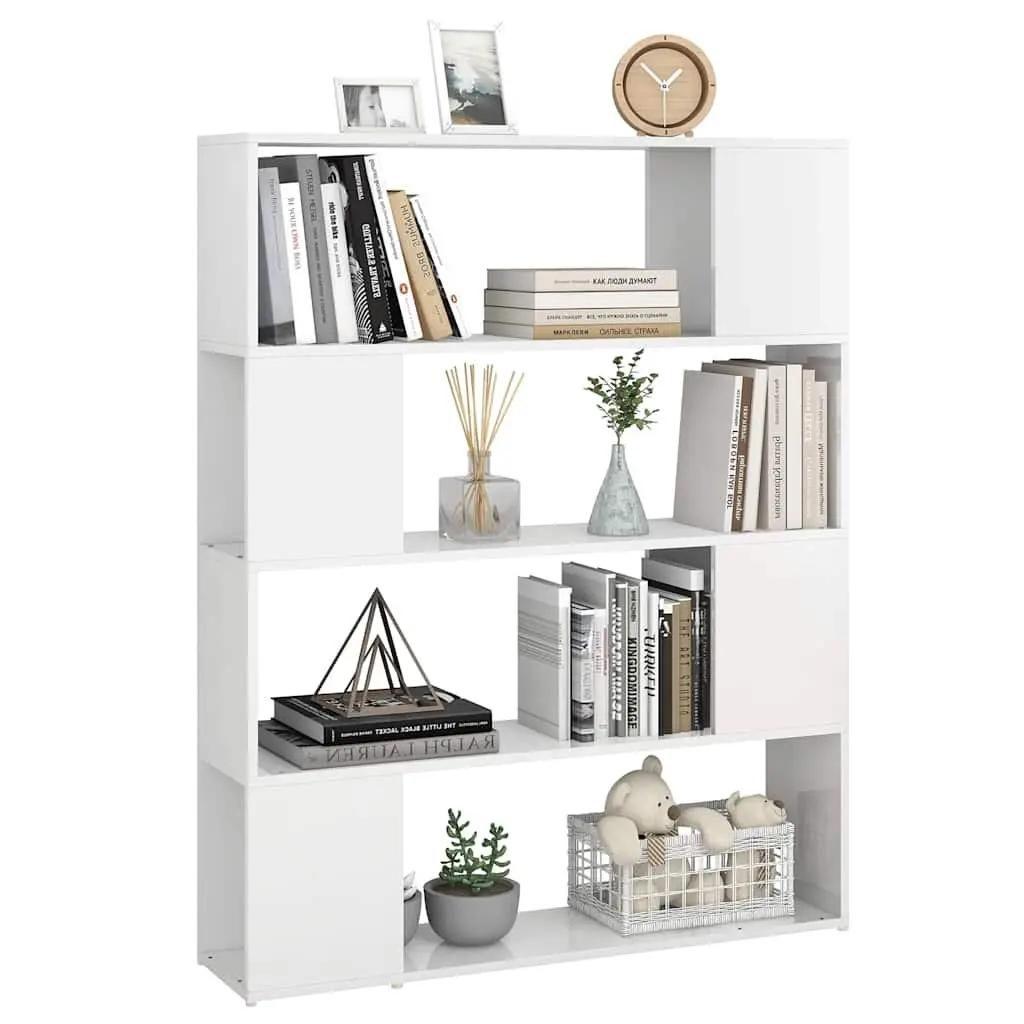 White Book Cabinet Room Divider with Ample Storage