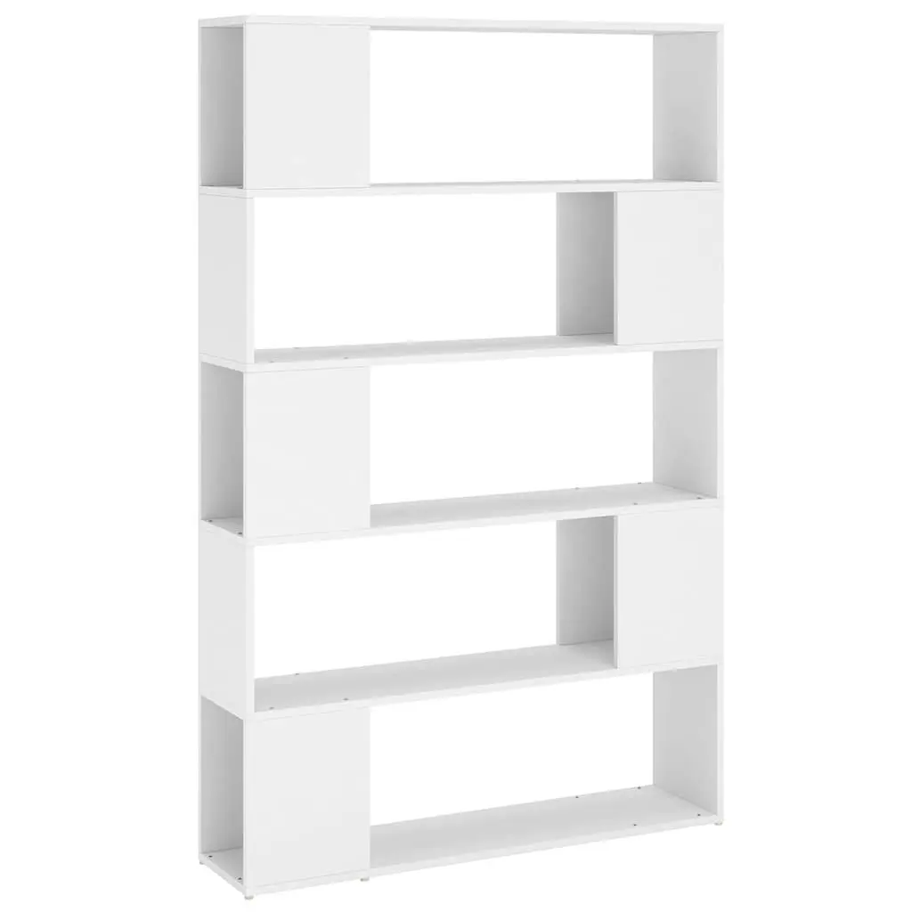 Book Cabinet Room Divider White Standing Bookcase 5 Compartments Storage Shelf