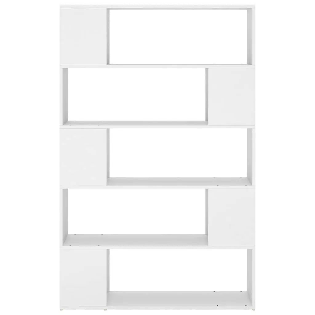 Book Cabinet Room Divider White Standing Bookcase 5 Compartments Storage Shelf