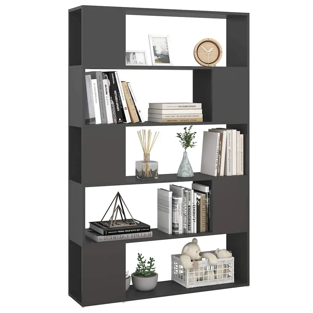Book Cabinet Room Divider Shelving Unit Storage Organiser Grey 100x24x155cm